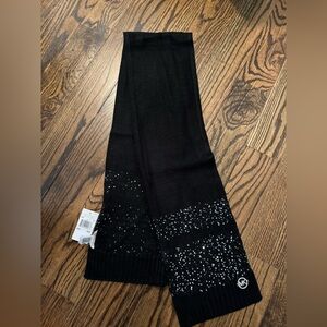 Michael Kors Black Sequin Knit Scarf